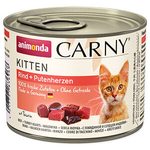 Konzerva ANIMONDA Carny Kitten hovězí + krůtí srdíčka 200 g