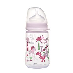Nip PP láhev se širokým hrdlem, 260 ml, holka, silikon dudlík M