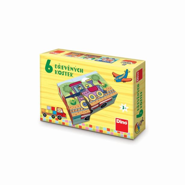 Dino DOPRAVNÉ PROSTRIEDKY 6 Drevené licenčné kocky