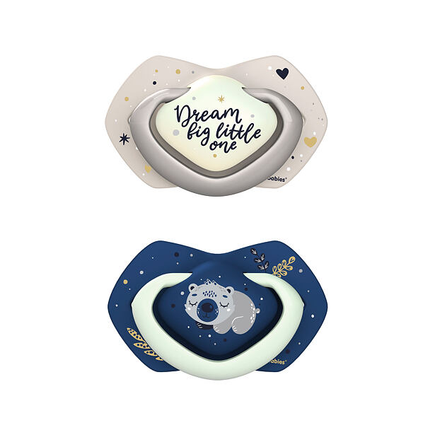 Canpol babies Set symetrických silikónových cumlíkov Light touch 18m+ SLEEPY KOALA modrý