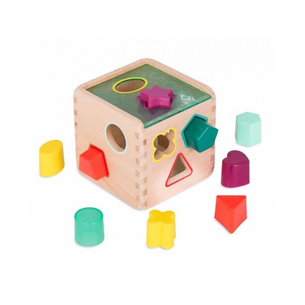 B.Toys Kocka drevená s vkladacími tvarmi Wonder Cube