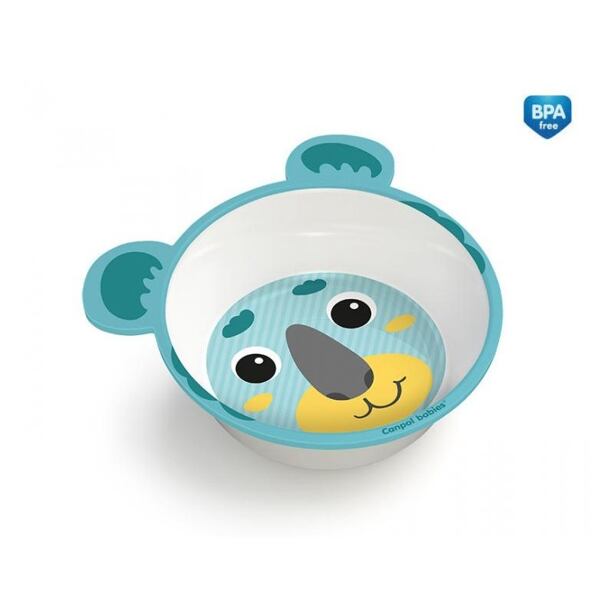 CANPOL BABIES Melamínová miska protišmyková s uškami HELLO LITTLE 490 ml