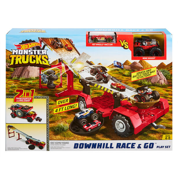 HOT WHEELS MONSTER TRUCKS ZÁVOD Z KOPCE 2V1