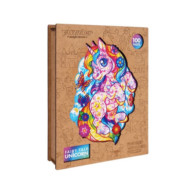 Puzzler DREVENÉ FAREBNÉ PUZZLE - Rozprávkový jednorožec