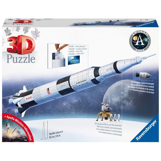 Ravensburger Vesmírna raketa Saturn V 3D, 432 dielikov