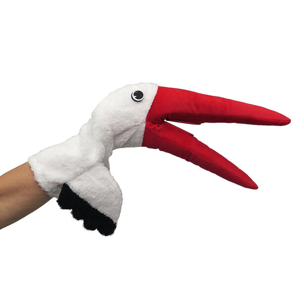 Moravská ústředna maňásek klapací čáp 48 cm