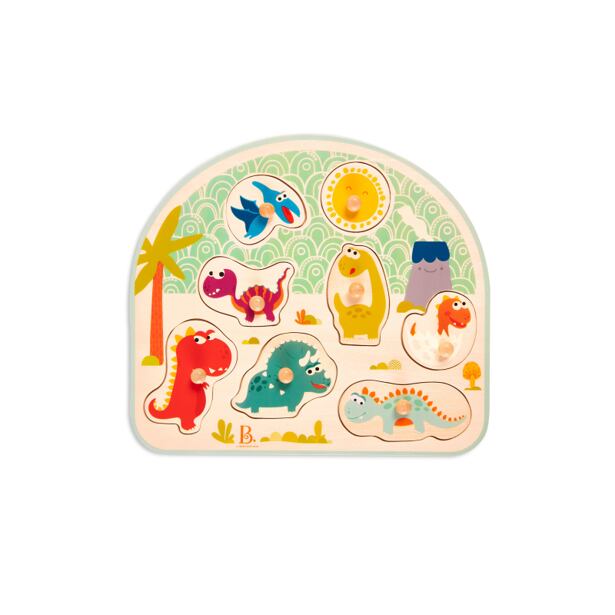 B.Toys Puzzle drevené s úchytmi Dinosaurus