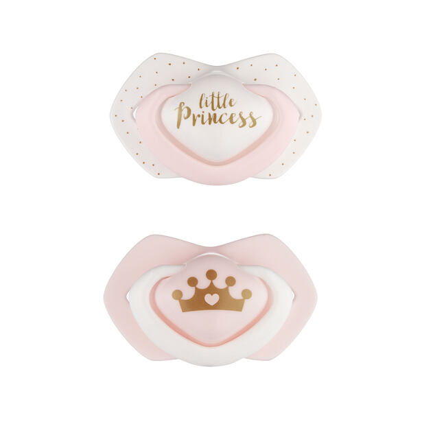 CANPOL BABIES A - Set symetrických silikonových dudlíků 0-6m ROYAL BABY růžový