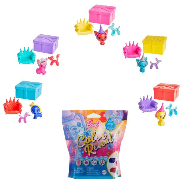 Mattel Barbie COLOR REVEAL ZVÍŘÁTKO KONFETY, více druhů