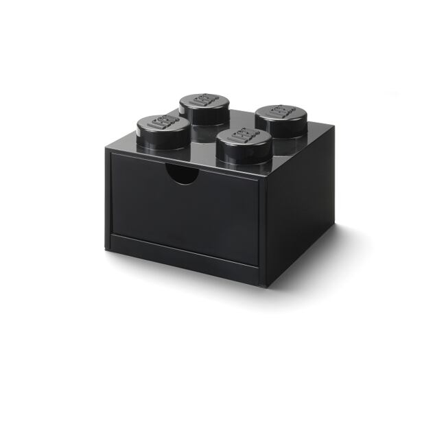 LEGO stolný box 4 so zásuvkou - čierna