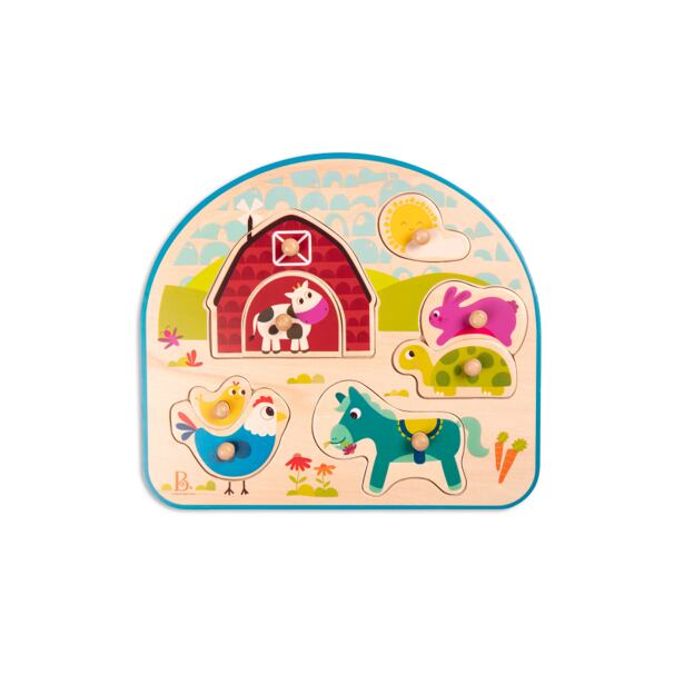 B.Toys Puzzle dřevěné s úchyty Farma