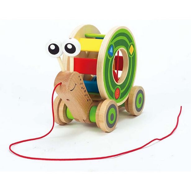 HAPE Tahačka šnek s vkládacími geometrickými tvary