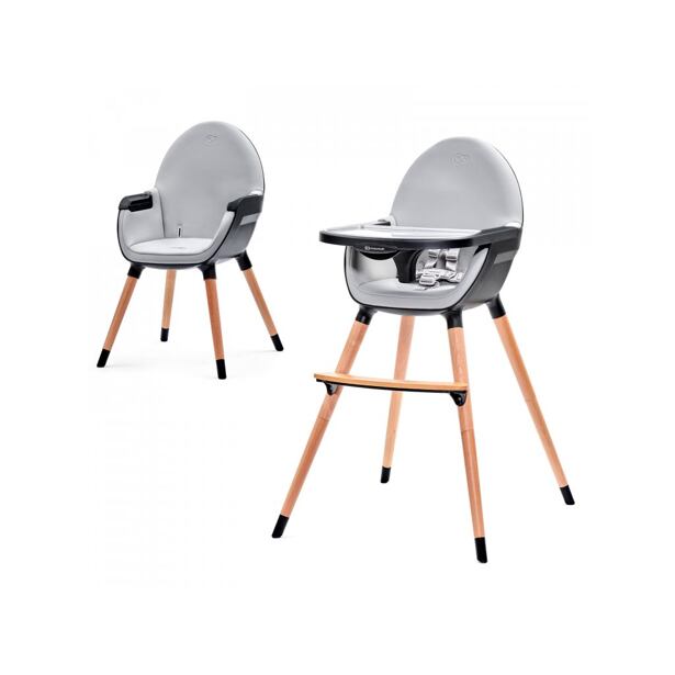 Kinderkraft Stolička jedálenský FINI grey/black