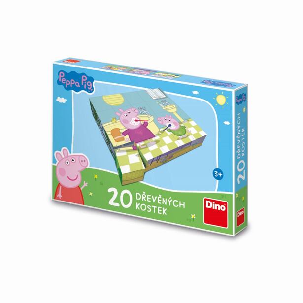 Dino PEPPA PIG: VESELÝ DEŇ 20 Drevené licenčné kocky
