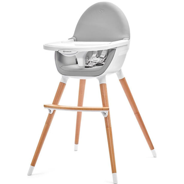 Kinderkraft Stolička jedálenský FINI grey