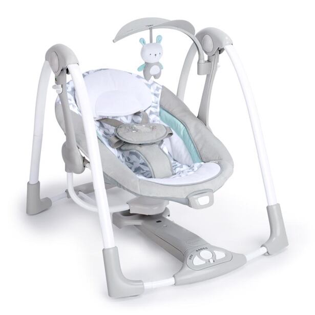 INGENUITY Hojdačka konvertibilná vibrujúca s melódiou Raylan 2v1 (0 m+) do 9 kg, 2019