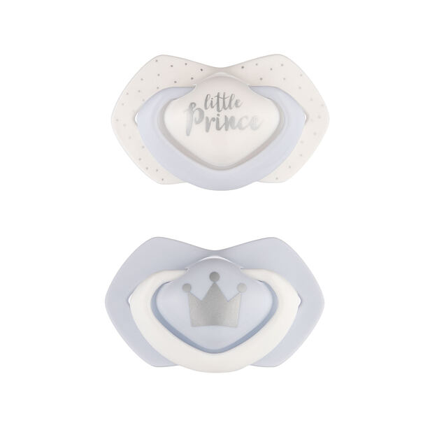 CANPOL BABIES A - Set symetrických silikonových dudlíků 0-6m ROYAL BABY modrý