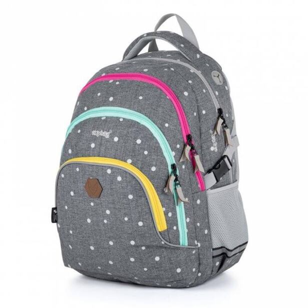 OXYBAG Školský batoh - OXY SCOOLER Grey dots