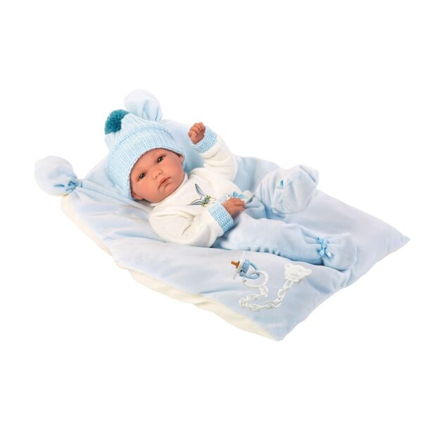 MBA 4-63555 Llorens 63555 NEW BORN CHLAPEČEK - realistická panenka miminko s celovinylovým tělem - 3