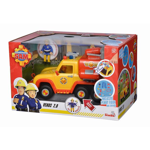 Požiarnik Sam Hasičské auto Venuša 2.0 cm s figúrkou