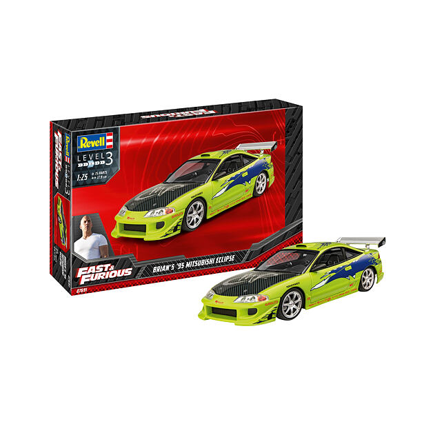 REVELL Plastic ModelKit auto 07691 - Fast & Furious Brian's 1995 Mitsubishi Eclipse (1:25)