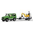 Bruder LAND ROVER  přepravník a  mikrobagr