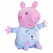 Peppa Pig 2v1 plyšový zaspávač hrajúci + svetlo, modrý, 25 cm