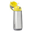 B.box Termoska na pití s brčkem 500 ml - žlutá/šedá