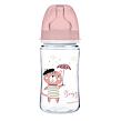 Canpol babies Lahev se širokým hrdlem BONJOUR PARIS 240ml růžová