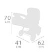 DeCuevas 80586 Skladací kočík pre bábiky 3 v 1 s taškou FUNNY 2023 - 70 cm