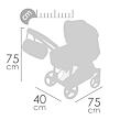 DeCuevas 81651 Skladací kočík pre bábiky 3 v 1 s taškou GALA 2023 - 75 cm