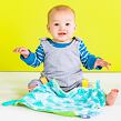 BRIGHT STARTS Mazlící dečka na C kroužku Little Taggies palmy 0 m+