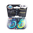 CANPOL BABIES B - Set symetrických silikónových cumlíkov 6-18m NEON LOVE modrý