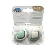 Canpol babies Set symetrických silikonových dudlíků Light touch 6-18m PURE COLOR zelený