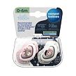 CANPOL BABIES A - Set symetrických silikonových dudlíků 0-6m BONJOUR PARIS růžový 