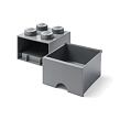 LEGO úložný box 4 s šuplíkom - tmavo šedá