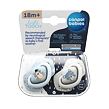 CANPOL BABIES C - Set symetrických silikonových dudlíků 18m+ BONJOUR PARIS modrý 