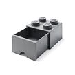LEGO úložný box 4 s šuplíkom - tmavo šedá