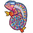 Puzzler DREVENÉ FAREBNÉ PUZZLE - Hypnotický chameleón