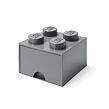 LEGO úložný box 4 s šuplíkom - tmavo šedá