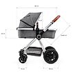KINDERKRAFT Kočík kombinovaný Veo grey 3v1 Kinderkraft