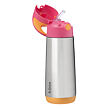 B.box Termoska na pití s brčkem 500 ml - růžová/oranžová